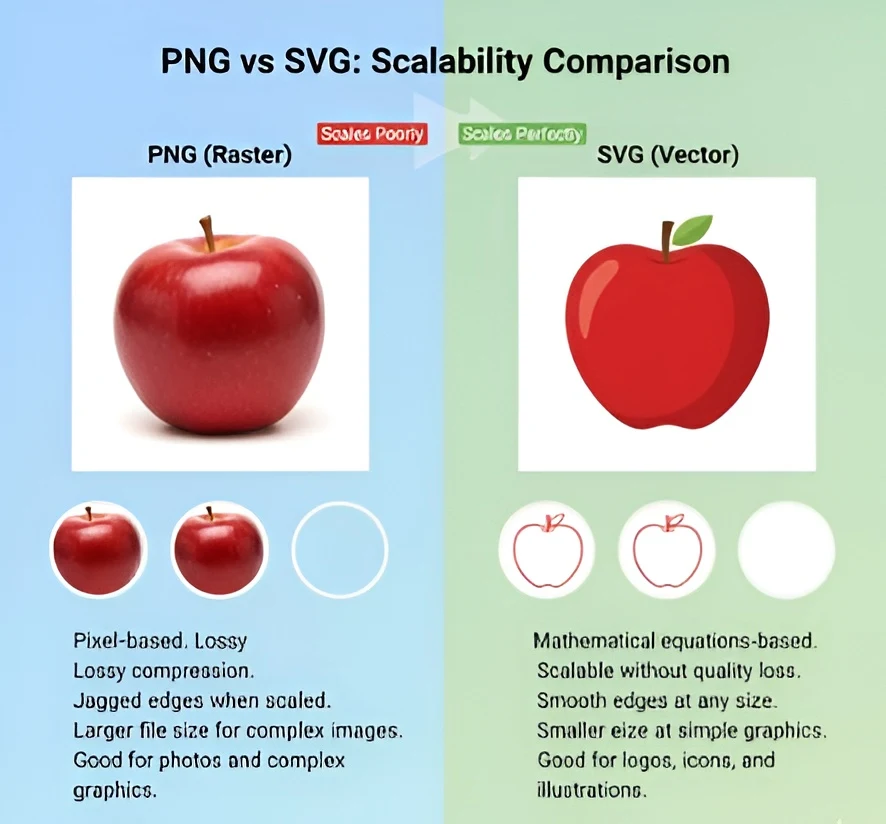 Difference between PNG and SVG