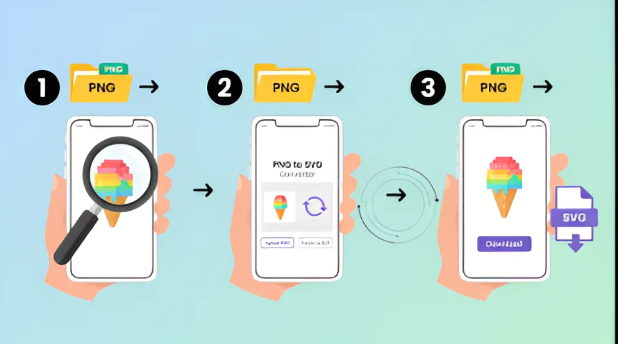 Convert PNG to SVG from Mobile